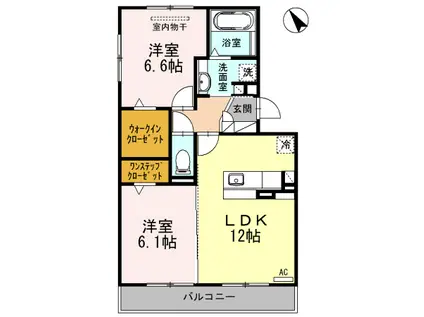 ドルチェビータ(2LDK/2階)の間取り写真