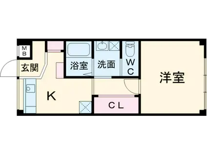 グリーズ(1DK/4階)の間取り写真