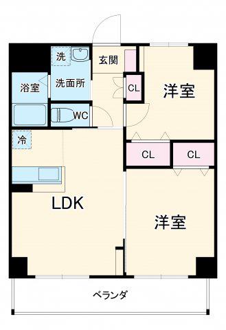 AZALEA八田(2LDK/5階)の間取り写真
