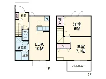 BELL FINE  A(2LDK)の間取り写真