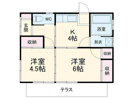 小田急電鉄小田原線 秦野駅 徒歩23分 1階建 築54年(2K)の間取り写真