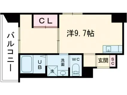 ブーブーヴィラ二条(ワンルーム/4階)の間取り写真