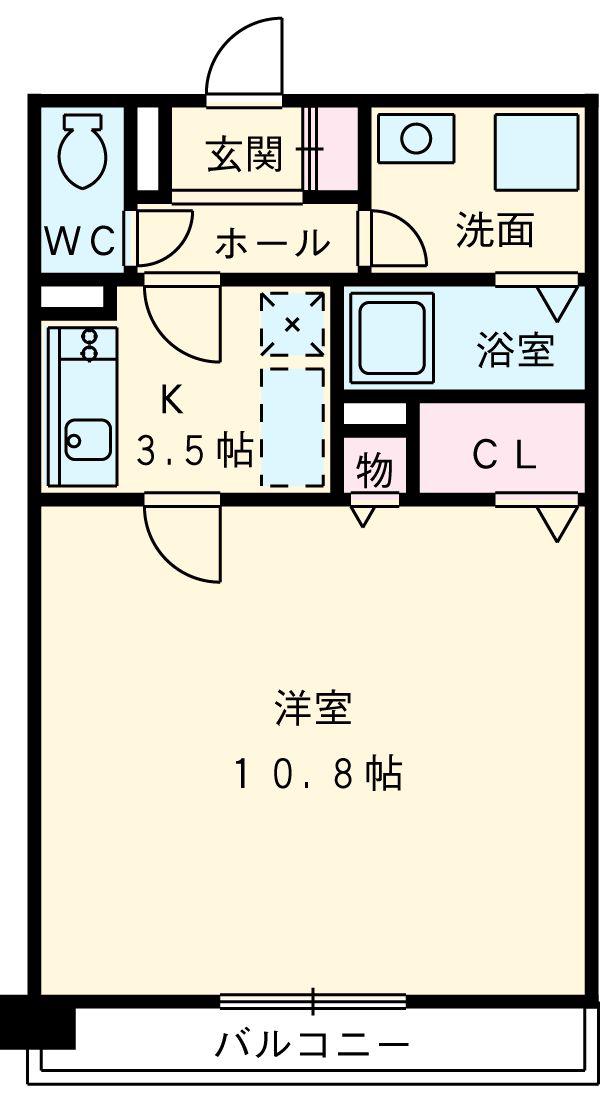 セントラルアベニュー(1K/7階)の間取り写真
