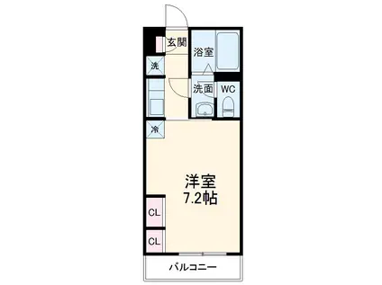 リブリ・菅野(1K/1階)の間取り写真