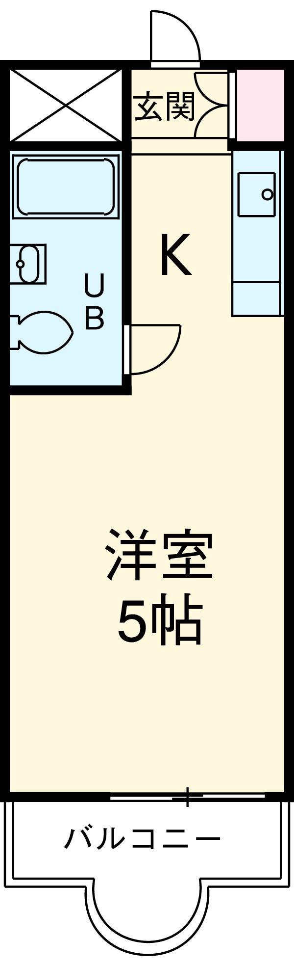 ビラ東海(ワンルーム/4階)の間取り写真