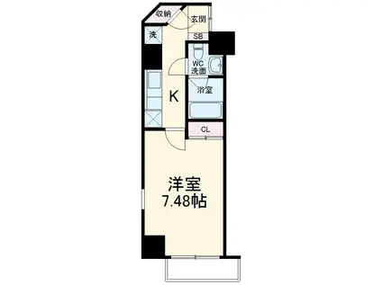 WILL(1K/4階)の間取り写真