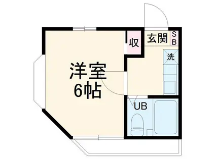 リバーサイドハイツ(1K/2階)の間取り写真