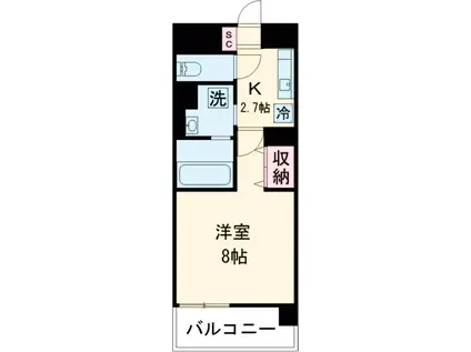 グッドフィールド(1K/4階)の間取り写真