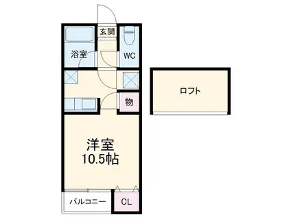 セザンヌ牛久保(ワンルーム/1階)の間取り写真