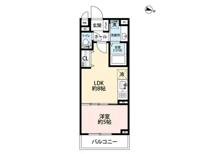 プレールドゥーク練馬2(1LDK/1階)の間取り写真