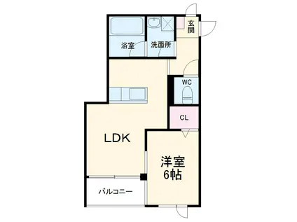 CURMSⅡ(1LDK/3階)の間取り写真