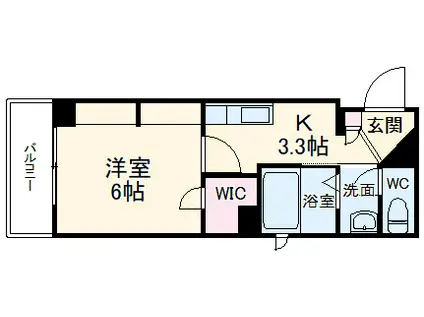 ぼなーる(1K/4階)の間取り写真