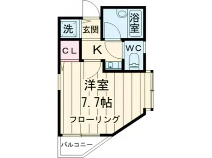 メイフェアフラット(1K/3階)の間取り写真