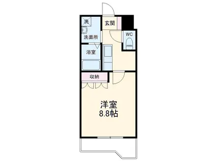 グリーンヒルズ2(1K/1階)の間取り写真