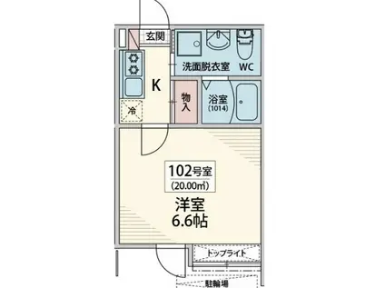 ライブリー千葉松波(1K/2階)の間取り写真