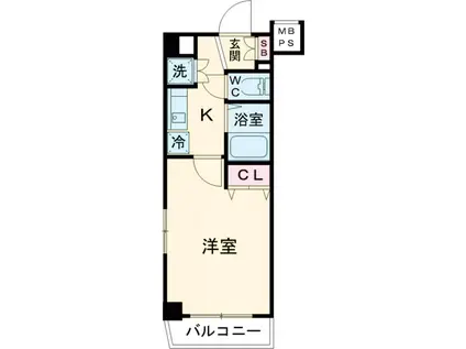 パークウェル高円寺駅前(1K/4階)の間取り写真