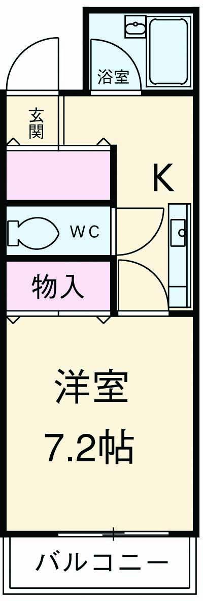 高島屋マンションⅡ(1K/2階)の間取り写真