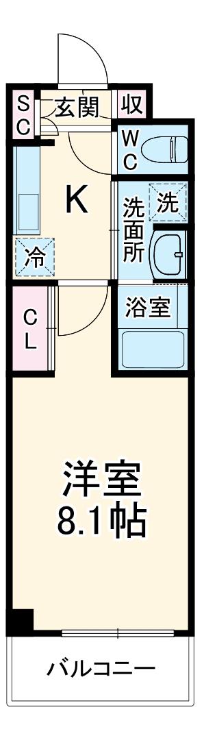 COMFORT YAWATA(1K/3階)の間取り写真