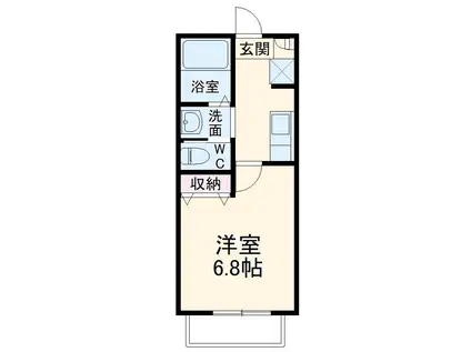 キャメル二和向台A棟(1K/2階)の間取り写真