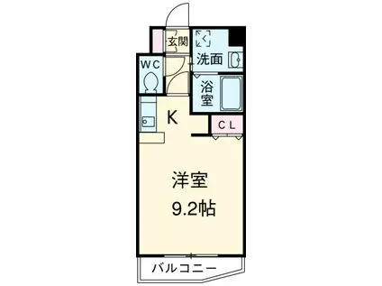 リバーブランシェ(ワンルーム/6階)の間取り写真