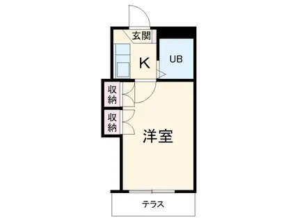 パレス烏森(1K/1階)の間取り写真