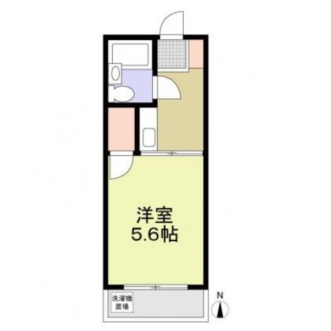 スカイブルー80(1K/2階)の間取り写真