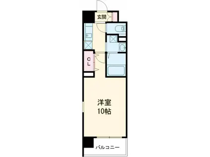 KATURA高崎(1K/4階)の間取り写真