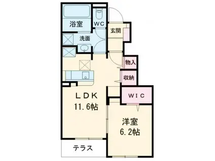 ハーモニーパークⅥE(1LDK/1階)の間取り写真