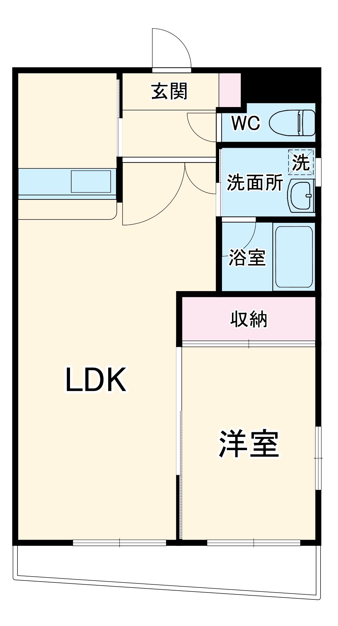 CRUISE(1LDK/2階)の間取り写真