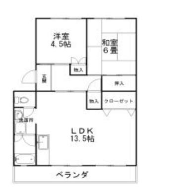 CASAアペルタ Ⅰ(2LDK/1階)の間取り写真