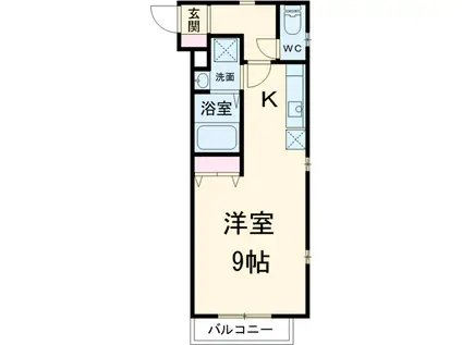 ロイヤル塩釜(1K/1階)の間取り写真