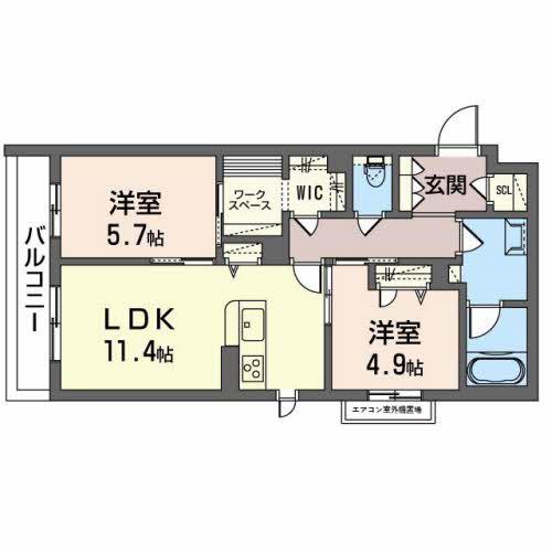 TOMENTOSA IZUMIOTSU(2LDK/3階)の間取り写真