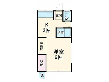 アイボリーハイツ(1K/2階)の間取り写真