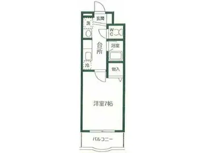 シャルム南流山(1K/3階)の間取り写真