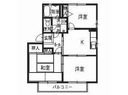 ロージーコート(3DK/2階)の間取り写真