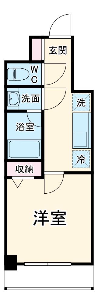 リーフコンフォート本厚木(1K/6階)の間取り写真