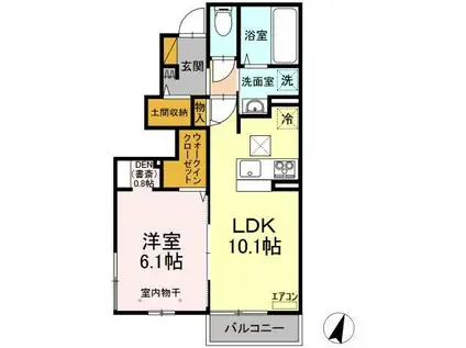 GRAND WINDS TSUKUBA Ⅵ(1LDK/1階)の間取り写真