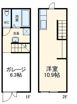サンスベリア(ワンルーム/1階)の間取り写真