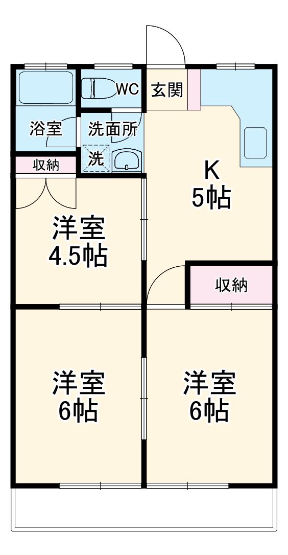 コーポマルニシ(3DK/2階)の間取り写真