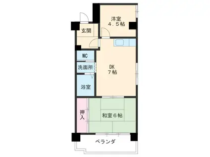 コーポ牛巻(2DK/3階)の間取り写真