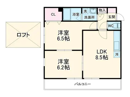 ネイ・フリーデンⅡ(2LDK/2階)の間取り写真