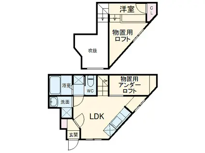 RAFFINE賑町(ワンルーム/1階)の間取り写真