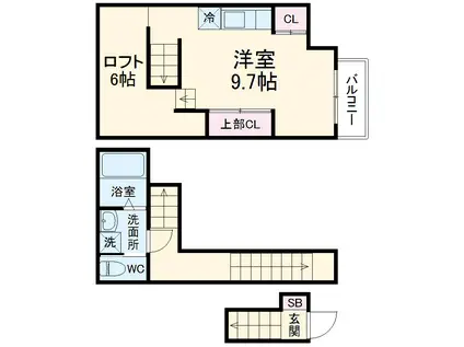 RAFFINE賑町(ワンルーム/2階)の間取り写真