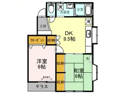 リバーサイドSAKAE 1(2DK/1階)の間取り写真