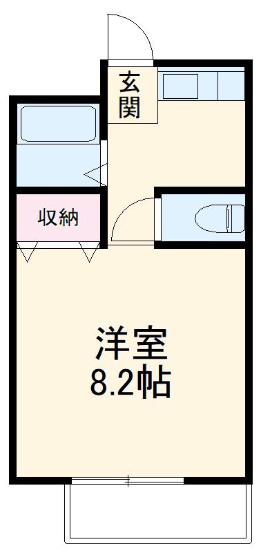 フォルサ茶屋ヶ坂(1K/2階)の間取り写真