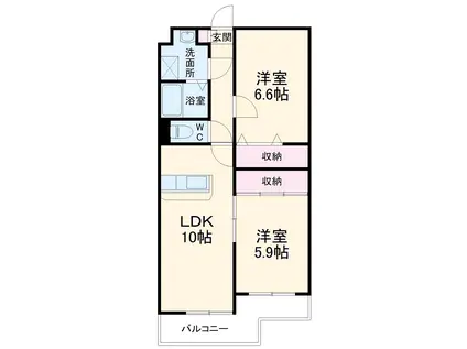 エレガントライフⅤ(2LDK/3階)の間取り写真