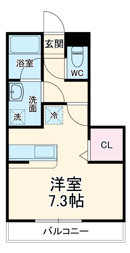 パルメートA(ワンルーム/2階)の間取り写真