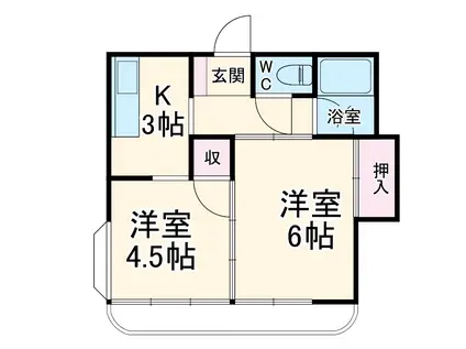 ベストハイツ(2K/2階)の間取り写真