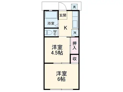 ラ・フォンテ・レジデンス(2K/2階)の間取り写真