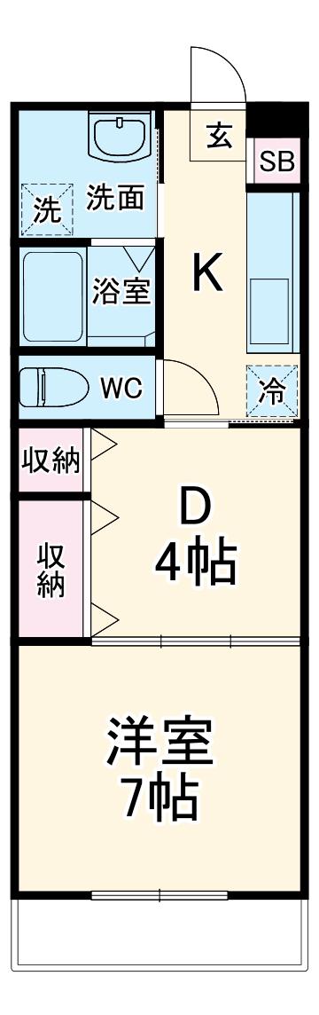 ロアジールマンション(1DK/1階)の間取り写真